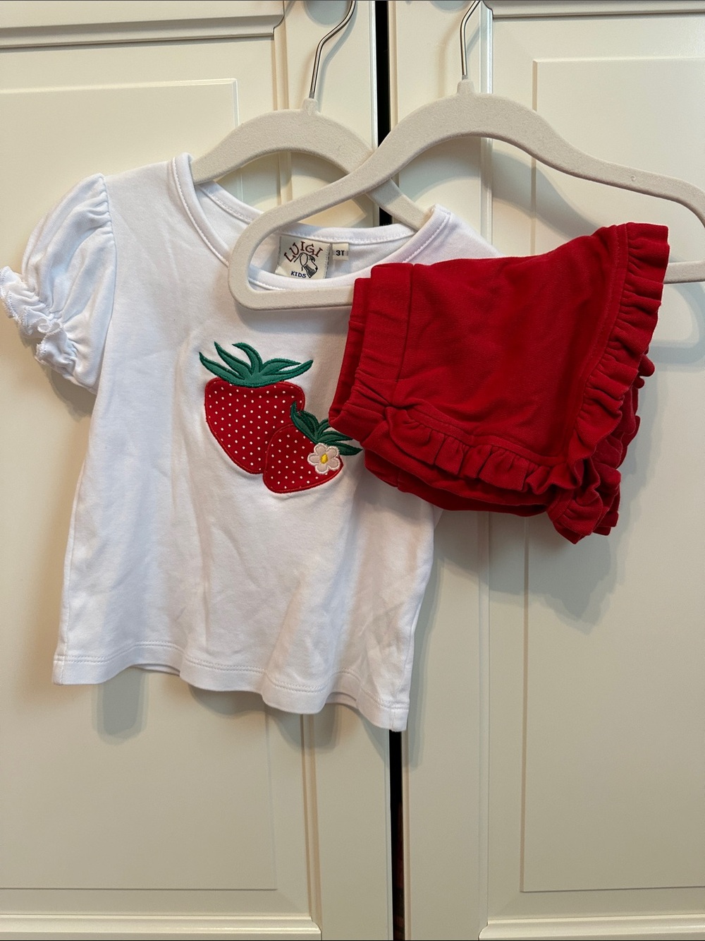 Luigi Kids White & Red Strawberry Matching Set
